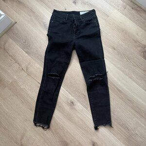 Treasure & Bond Distressed Cropped Black/Dark Grey Jeans- Size 28